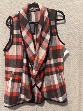 Yacun Women's Plaid Sleeveless Vest Jacket